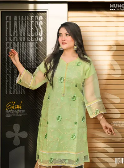 Adans Libas Oranza Embroidery Kurti – Grape