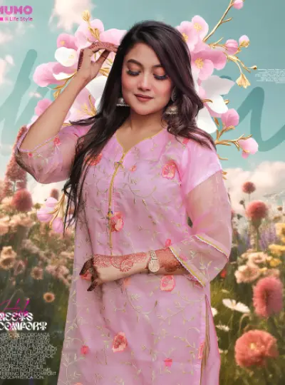 Adans Libas Oranza Embroidery Kurti – Pink