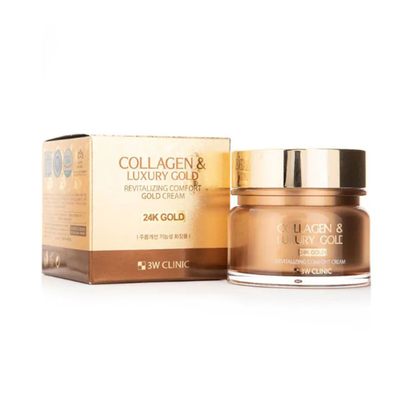 3w Clinic Collagen & Luxury Gold Revitalizing Comfort Cream 24k Gold 100g - Image 2