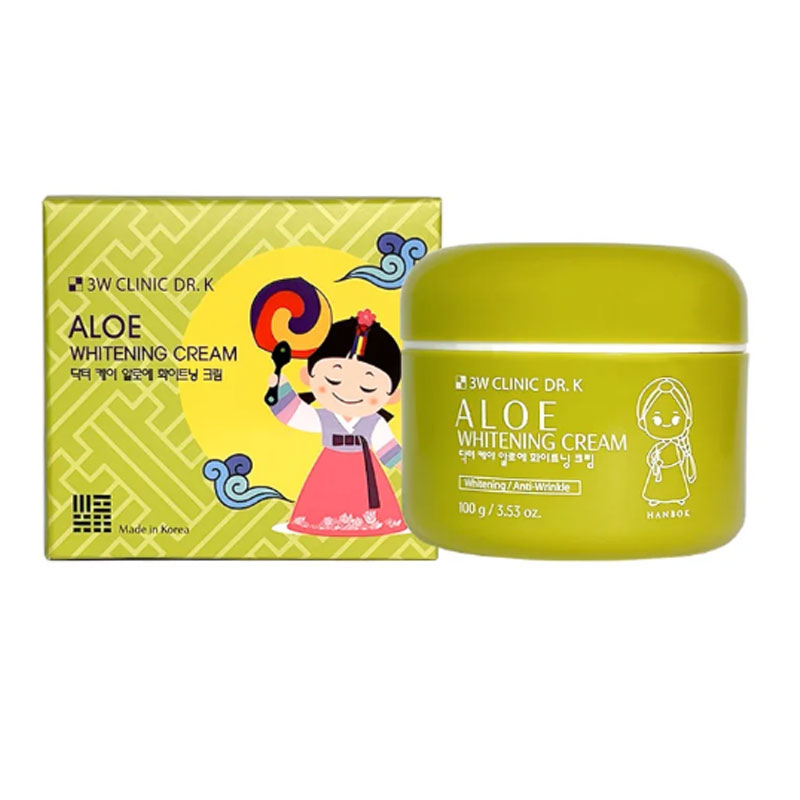 3W Clinic DR.K Aloe Whitening Cream 100g - Image 3