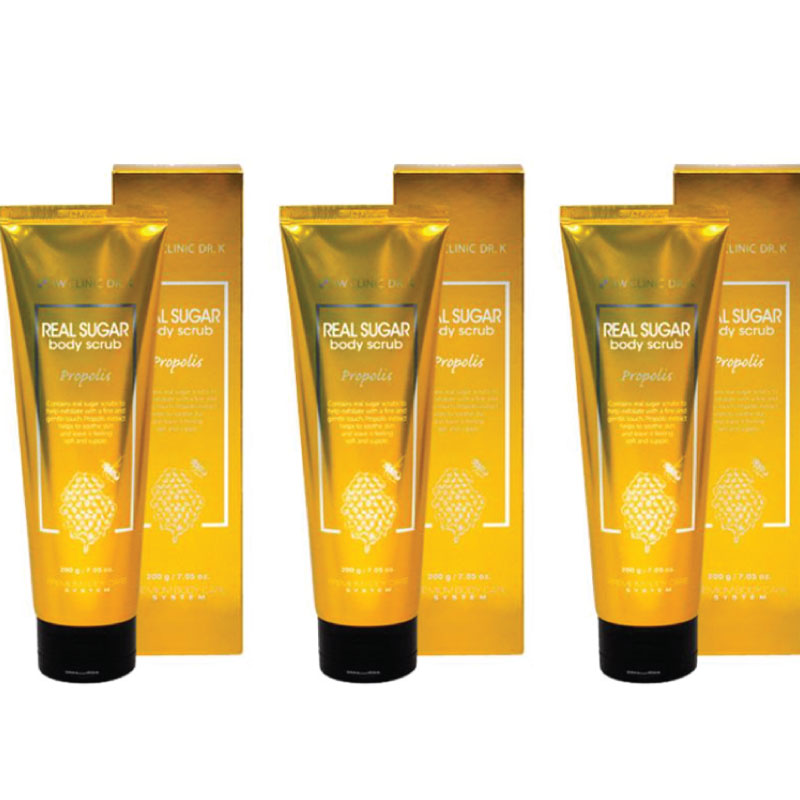 3W Clinic Dr. K Real Sugar Propolis Body Scrub 200g - Image 3