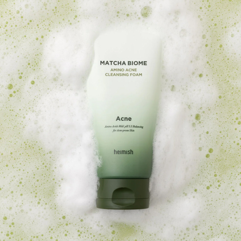 Heimish Matcha Biome Amino Acne Cleansing Foam 150ml - Image 4
