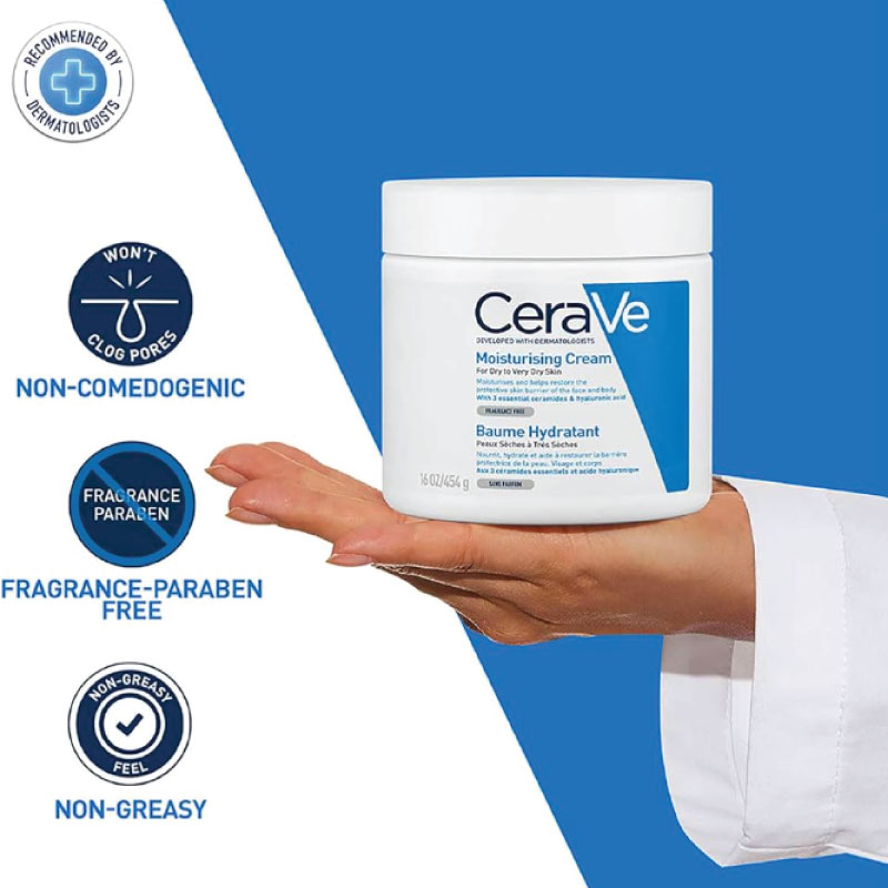 CeraVe Moisturising Cream For Dry To Very Dry Skin 340g - Image 3