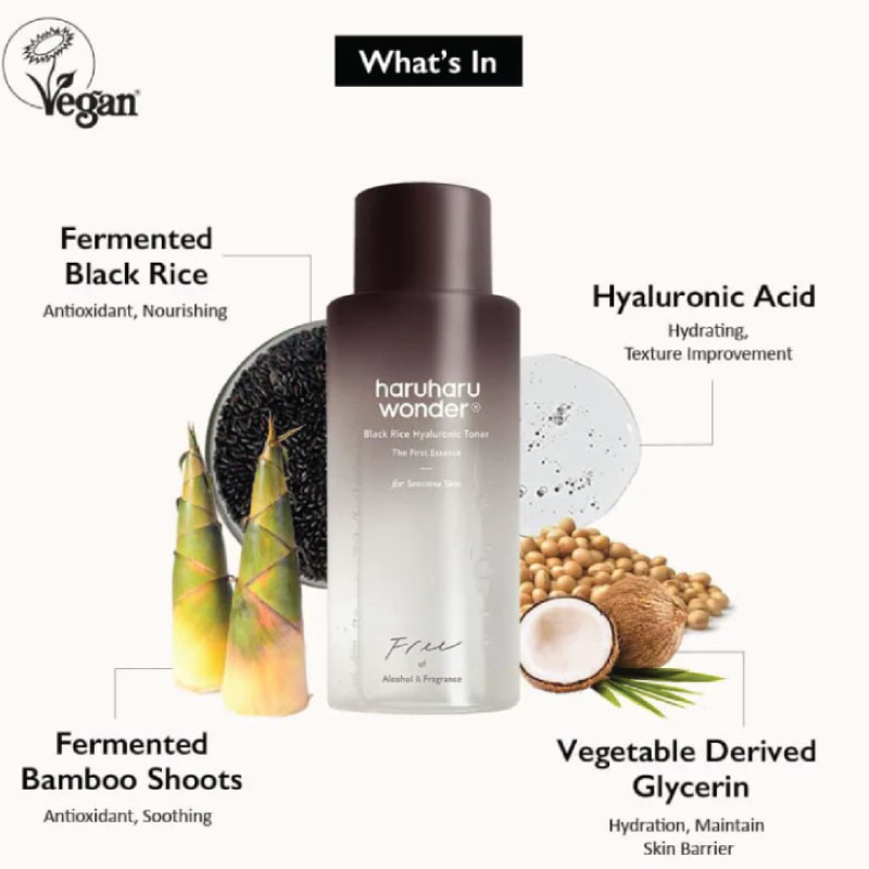 Haruharu Wonder Black Rice Hyaluronic Toner – For Sensitive 300ml - Image 3