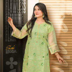 Adans Libas Oranza Embroidery Kurti - Grape