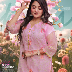 Adans Libas Oranza Embroidery Kurti - Pink